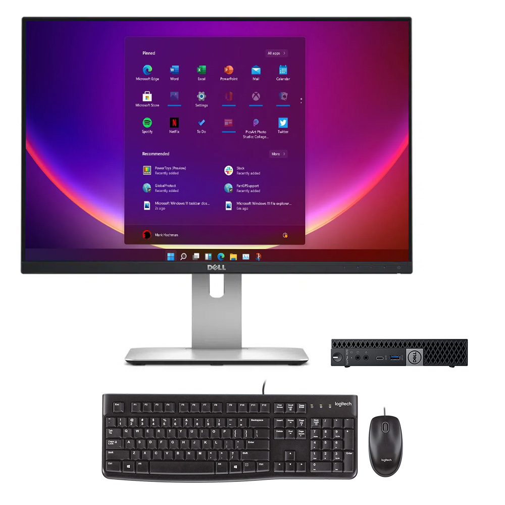 Dell Optiplex 7070 micro i5-9500, 16GB, 256GB SSD + Dell U2415 24'' + Logitech MK-120